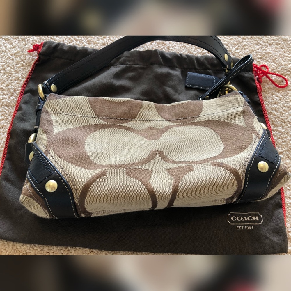 Coach signature brown and black purse